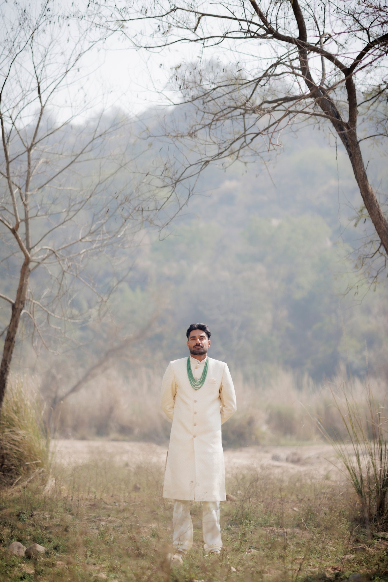 Aariz Ivory Layered Sherwani Set - Image 2