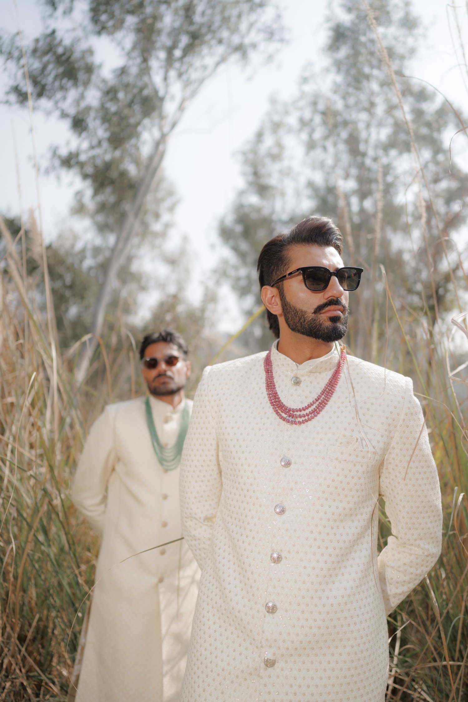 Aariz Ivory Layered Sherwani Set - Image 4