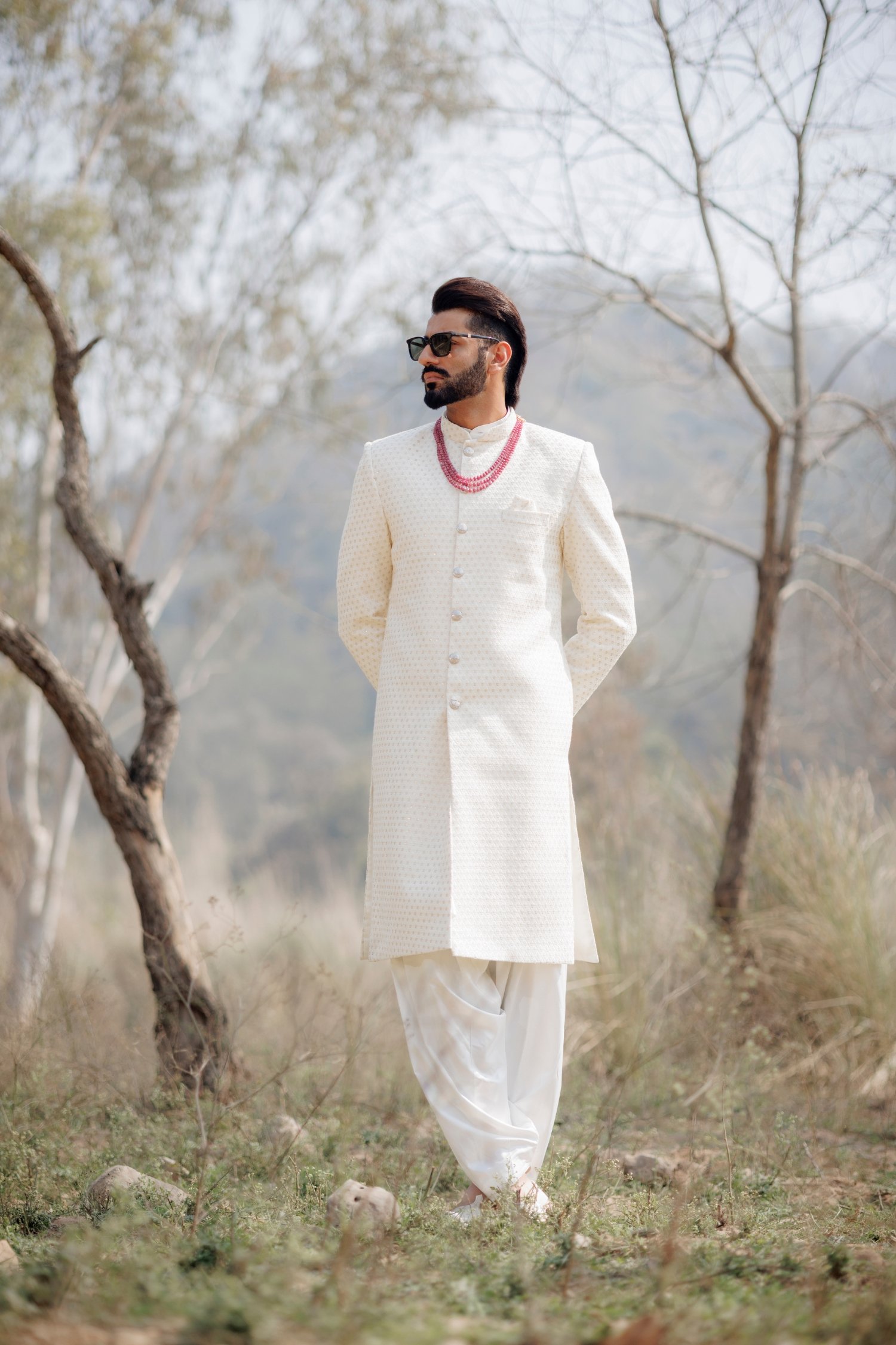 Noor Ivory Classic Sherwani Set